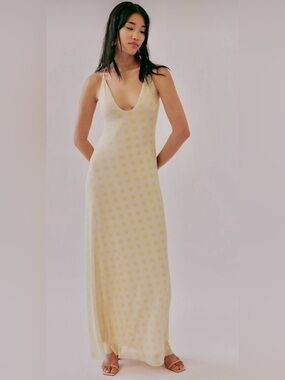 NWT FREE PEOPLE AFRM ROMY MAXI POLKA DOT DRESS MEDIUM